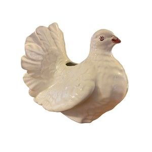 Vintage White Dove Planter Pereiras Made in Portugal